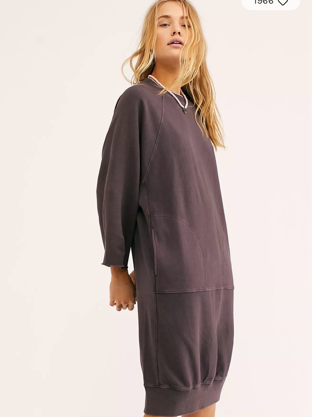 Free People Olsen Pullover Oversized Sweatshirt Tunic Dress L